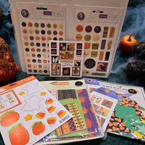Halloween Scrapbooking Mixed Lot Haunted Gel Candy Stickers Trick-o-Treat Spooks